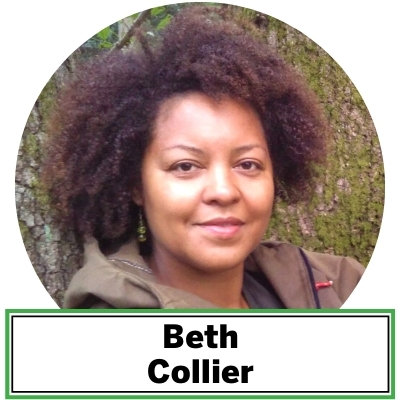 Beth Collier is the founder and director of Wild in the City, an organization supporting the well-being of people of color through connection with nature, offering experiences in woodland living skills, natural history, hiking and ecotherapy. Collier also is a Nature Allied Psychotherapist and ethnographer, teaching woodland living skills and natural history.  As a therapist, she works exclusively in natural settings and has developed Nature Allied Psychotherapy as a modality for ongoing client work in allegiance with nature. As well as exploring your human social relationships, Nature Allied Psychotherapy creates the opportunity to explore your relationship with the natural world. Collier specializes in working with relational trauma in our connections with people and with nature.  As a naturalist, her work aims to reignite the oral tradition for learning about nature within families and challenges racism within the environmental sector.