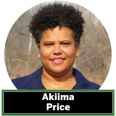 Akiima Price is an award-winning creative thinker and doer who links people, places, and programs with stressed, underserved communities. A Washington, D.C. native, Price is a nationally respected thought leader at the intersection of social and environmental issues and the relationship between nature and community well-being. Her innovative programming strategies feature nature as a powerful medium to connect stressed youth, adults, and families in meaningful, positive experiences that affect the way they feel about themselves, their communities, and their parks. From her early career experiences as a National Park Service Interpretation Ranger at Lake Mead National Recreation Area in Boulder City, Nevada, to her national work with environmental and social service organizations, she has cultivated her experiences into cutting-edge best practices in trauma-informed environmentalism. Currently, Price, as head of Akiima Price Consulting, consults with the National Park Foundation and the National Park Service to build a friends group for Anacostia Park which includes River Terrace Park, Kenilworth Park and Aquatic Gardens, and the Frederick Douglass Historic Home. This group will ultimately use Anacostia Park to engage Wards 7 & Ward 8 families in activities that support mental health, physical health, and social well-being while using community assets to help support park challenges.