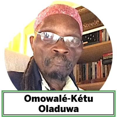 Omowalé-Kétu Oladuwa is a New York native, the son of Carrie and John Taylor, Margaret Fisher and Tyrone Foster, and the cultural student of “Chief” James Hawthorne Béy. He is the author and vocalist of Poetry discovered Oladuwa on death row where he calibrated his Afrikan identity and wrote himself anew. Married 33 years, the father of five earned a B.S. in professional theatre, an MSJ in journalism,and worked 25 years in those two fields. He blogs at rootfolks.com. His latest published works include: bone sutures—unwiring the mathematic of blackbody otherness (2017); in the tradition—all/ways moving freedom forward (2018); and nitefall: a c-19 radicalblues (2020). Oladuwa lives and writes from Fort Wayne, IN.